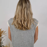 Leona Striped Sweater Vest Cardigan - PAPER DOLL