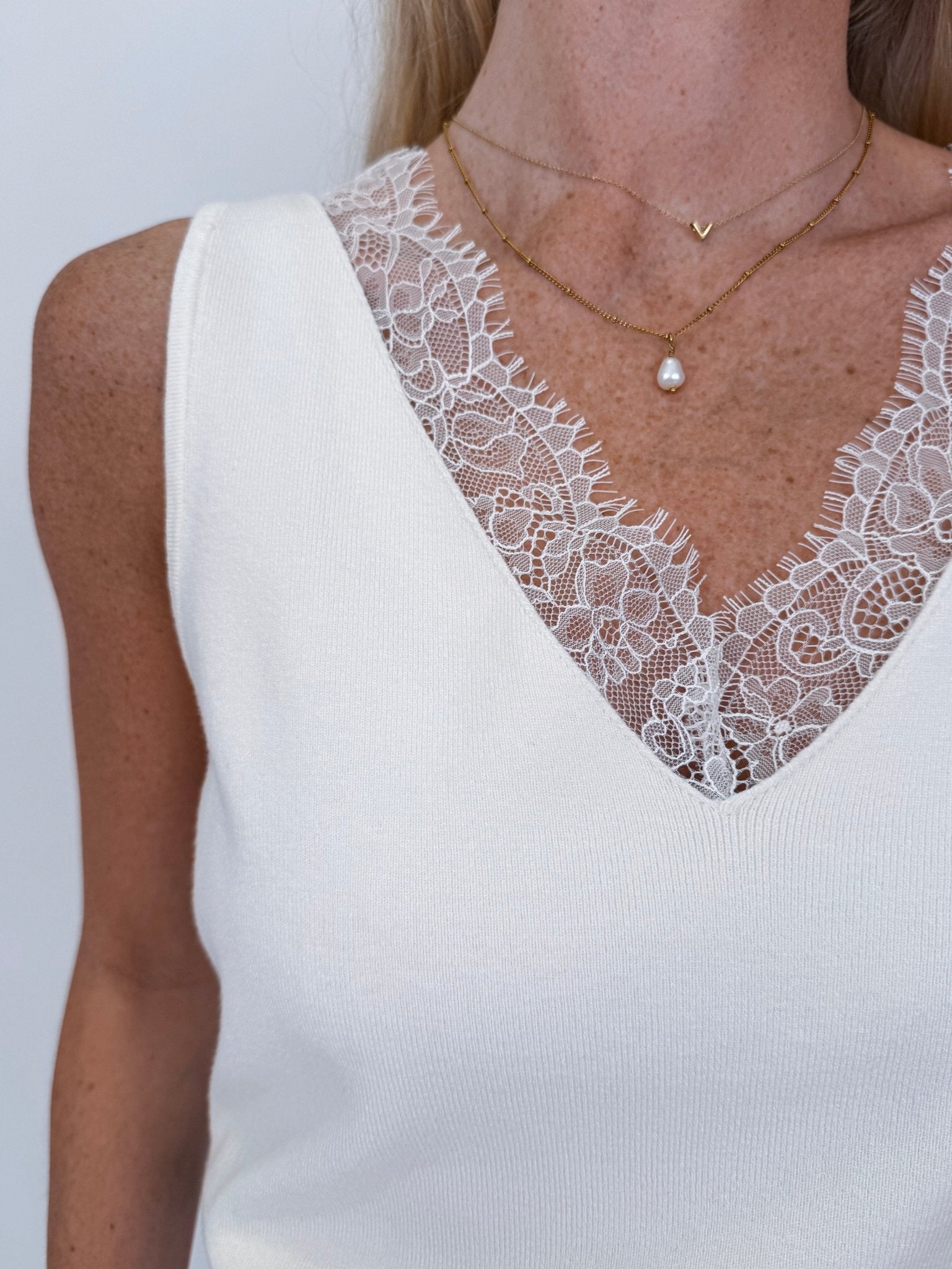 Margaret Lace Trim Top - PAPER DOLL