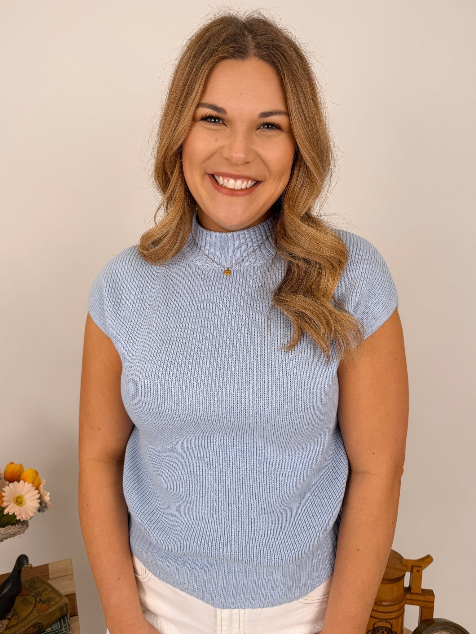 By Surprise Mock Neck Knit Top - PAPER DOLL