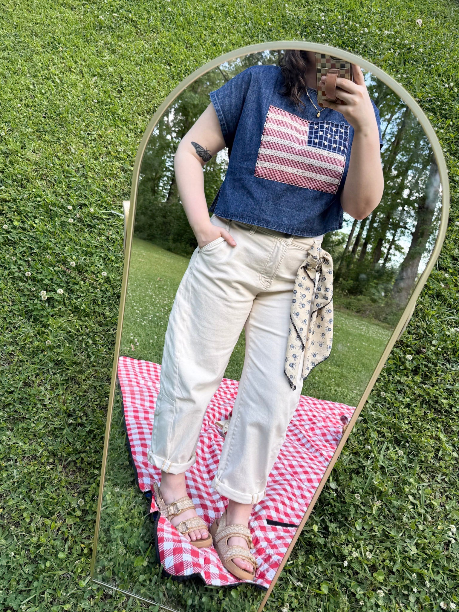 Americana Mixed Fabric Flag Top - PAPER DOLL