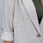 Lena Striped Soft Linen Blazer - PAPER DOLL
