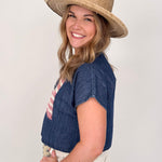 Americana Mixed Fabric Flag Top - PAPER DOLL
