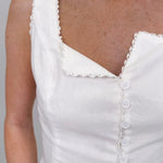 Mindy Lace Trim Linen Top - PAPER DOLL