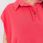 Meadow Muse Elevated Tee with polo collar and washed cotton finish — Paper Doll