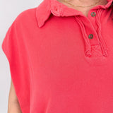 Meadow Muse Elevated Tee with polo collar and washed cotton finish — Paper Doll