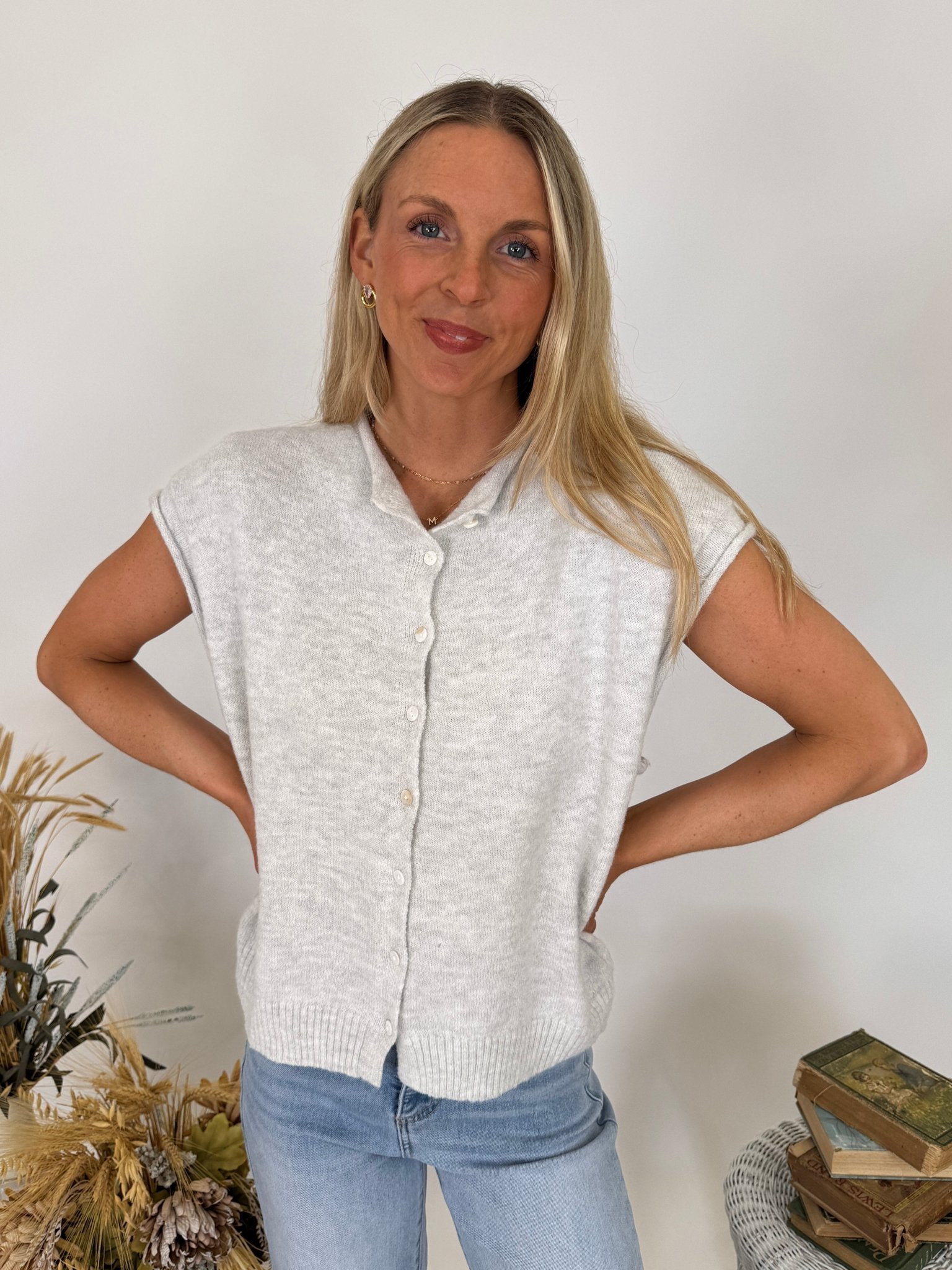Woven Moments Sweater Vest Cardigan - PAPER DOLL