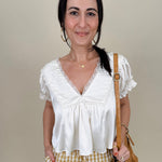 Shine Bright Floral Lace Detail Blouse - PAPER DOLL