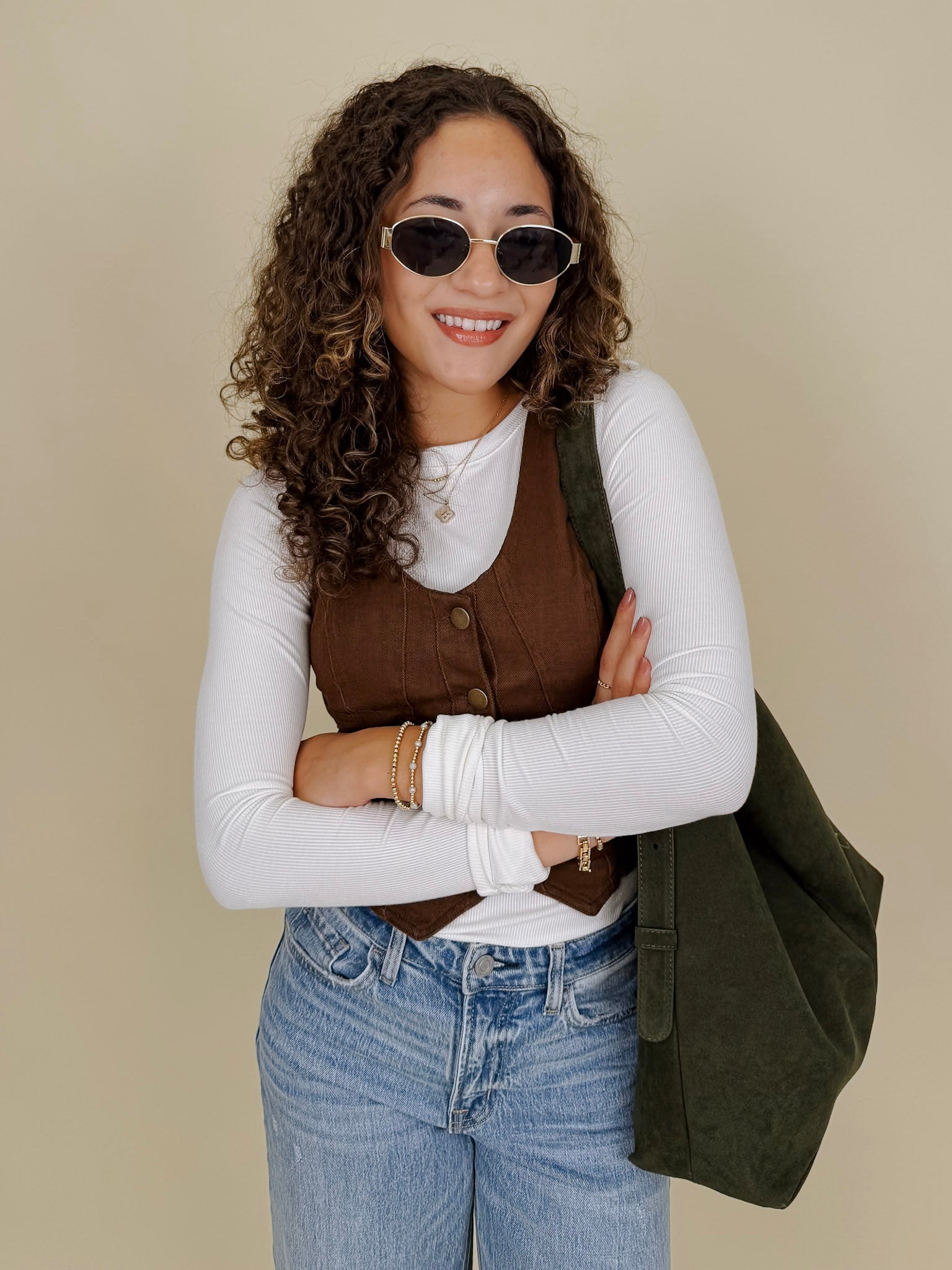 Walnut Button Up Vest - PAPER DOLL