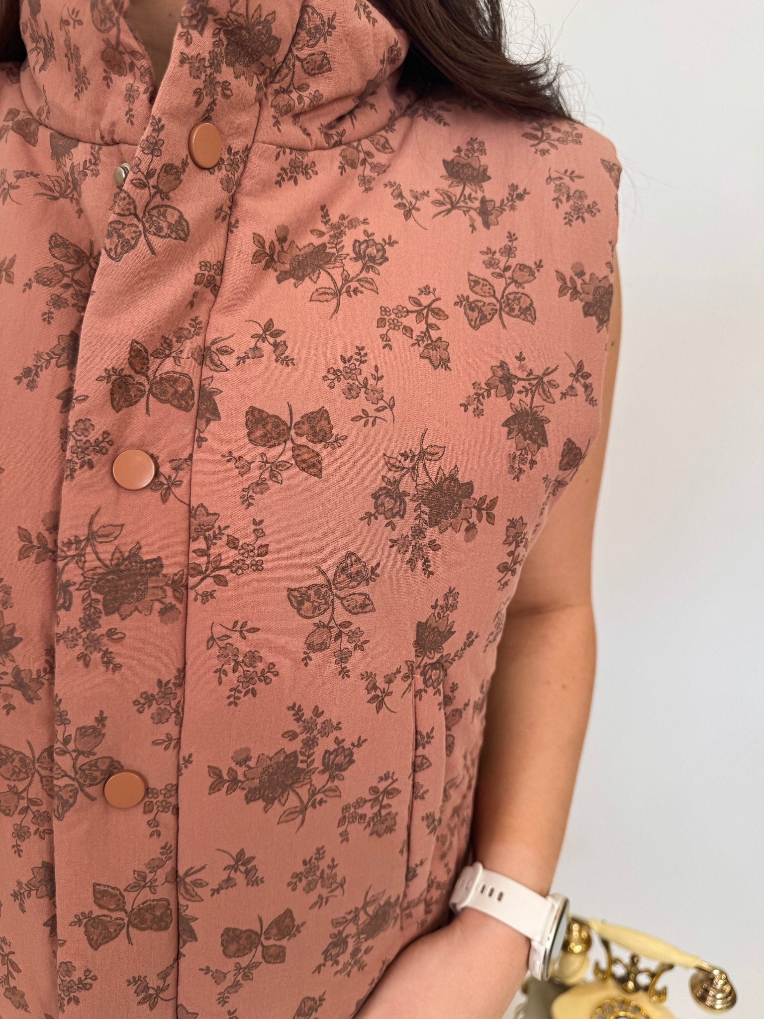 Counting Blessings Floral Padded Vest - PAPER DOLL