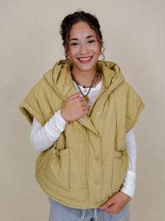 Matcha Latte Puffer Vest - PAPER DOLL
