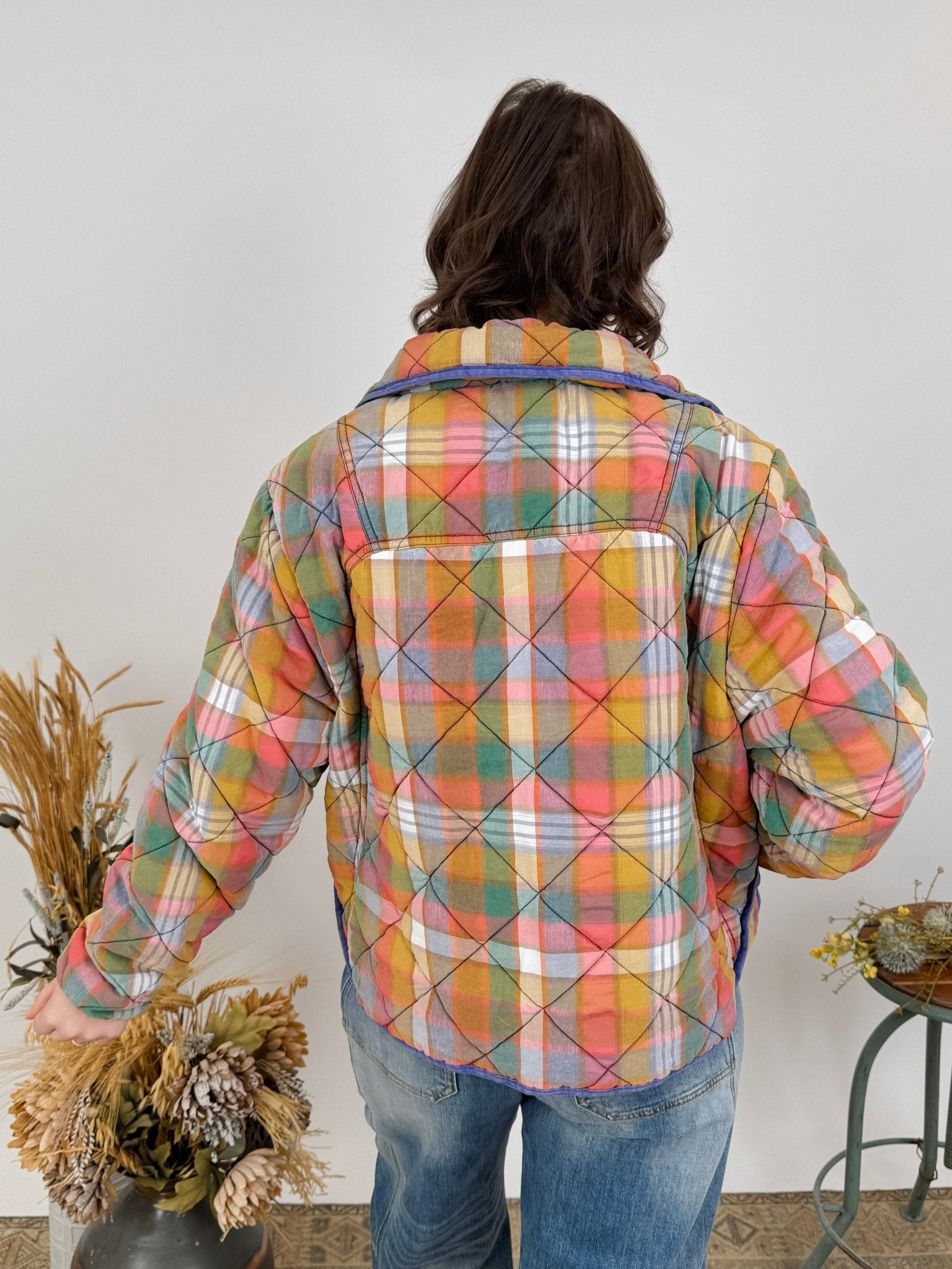 Drawn To It Vintage Plaid Jacket - PAPER DOLL