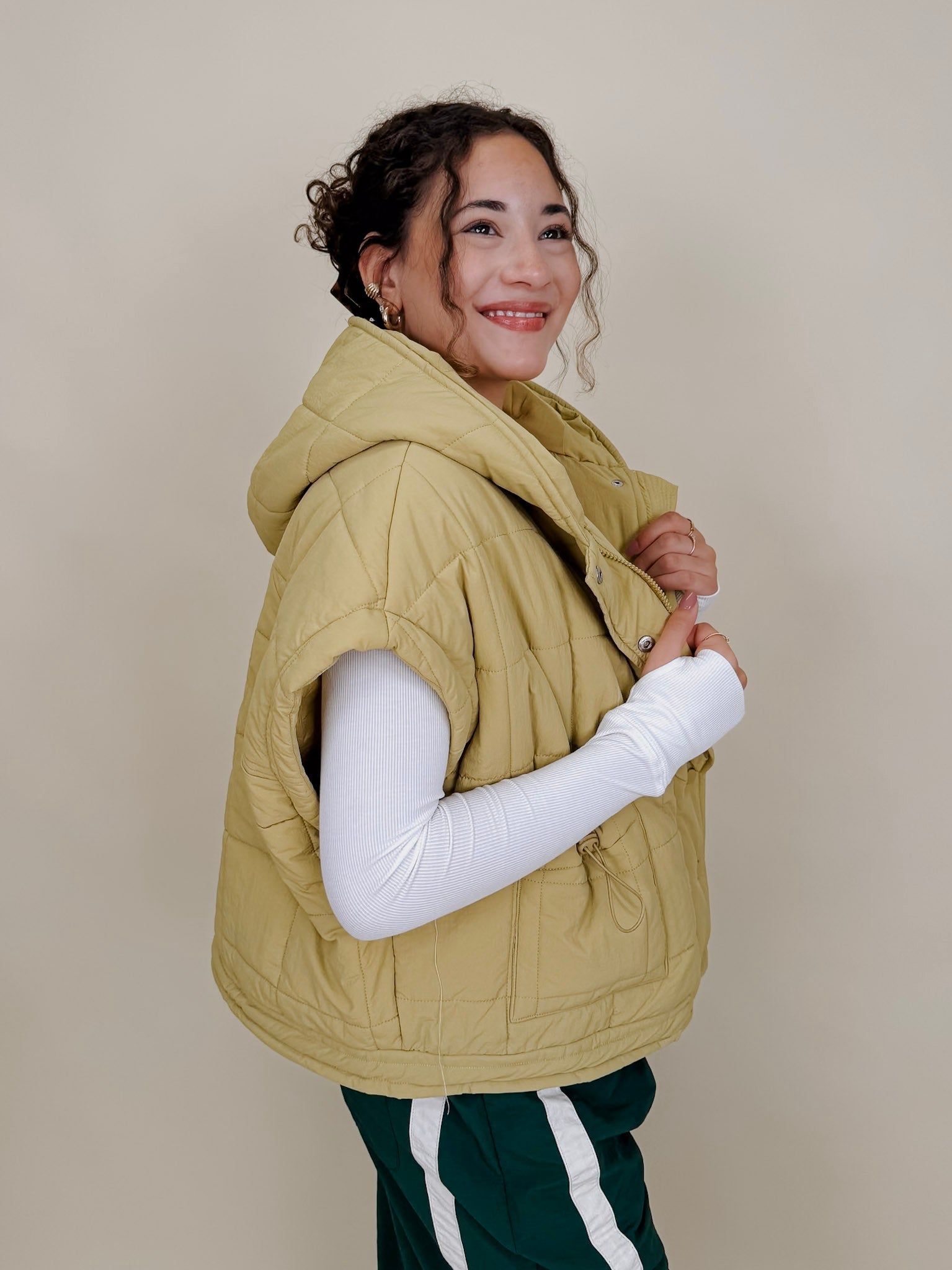 Matcha Latte Puffer Vest - PAPER DOLL