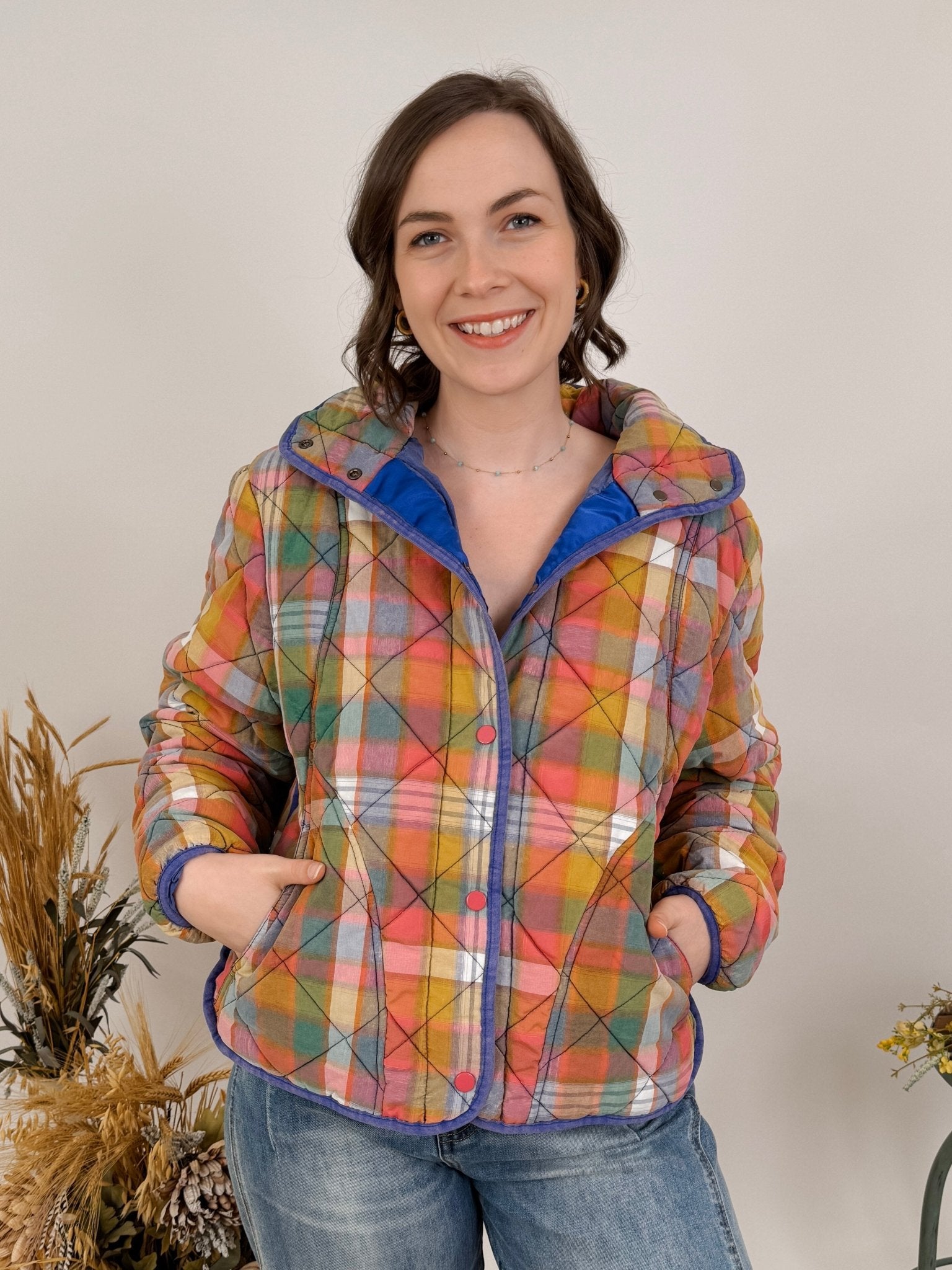 Drawn To It Vintage Plaid Jacket - PAPER DOLL