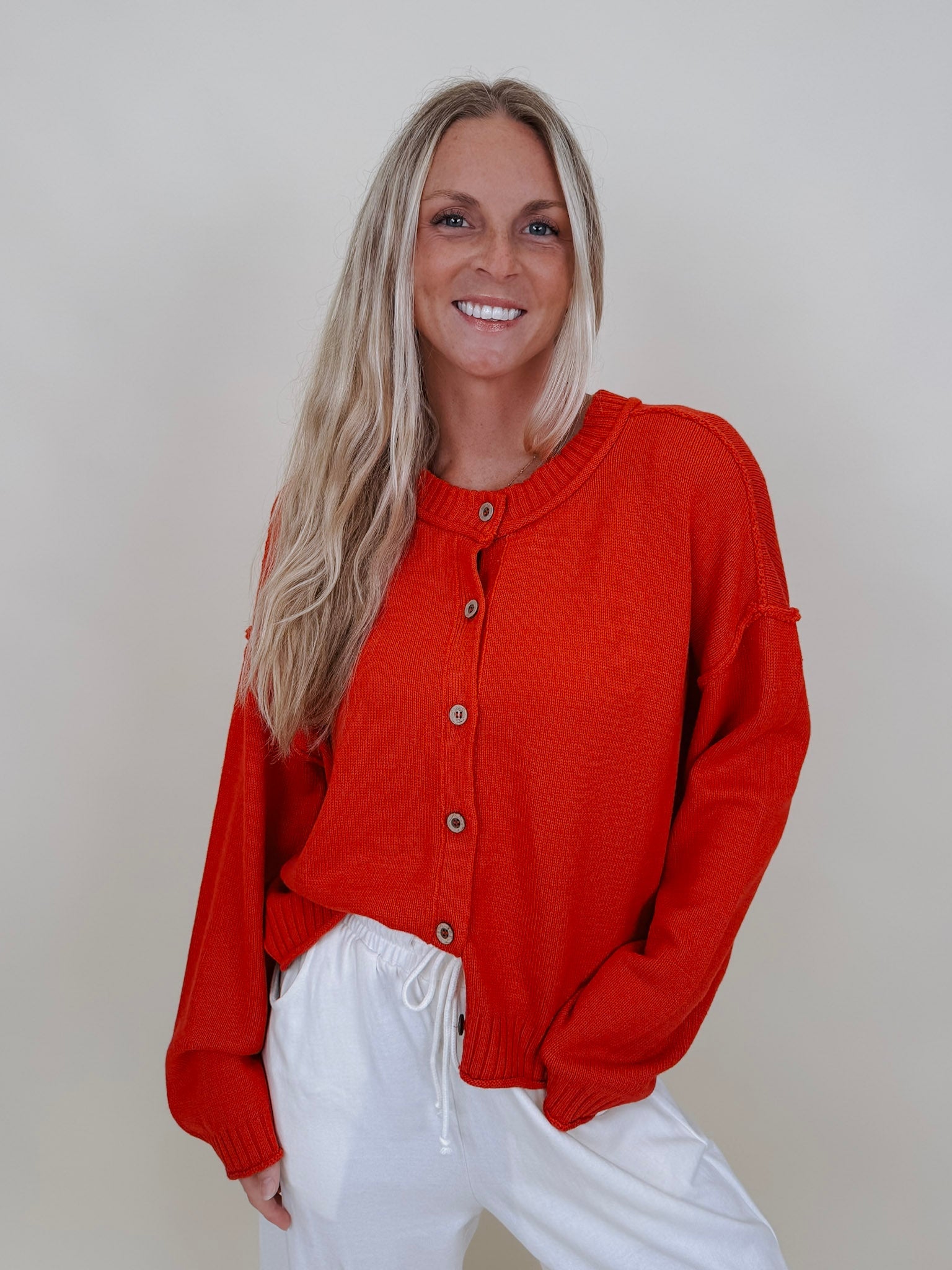 Emerson Raw Edge Knit Cardigan - PAPER DOLL