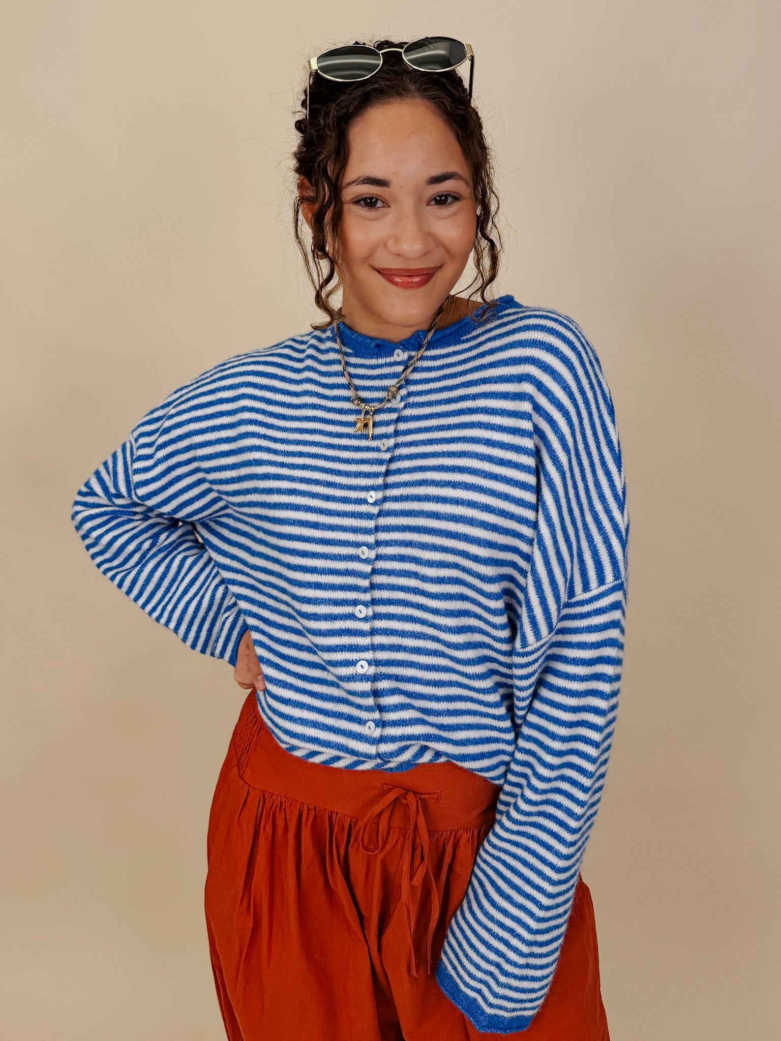 Heartstrings Tugged Striped Cardigan - PAPER DOLL