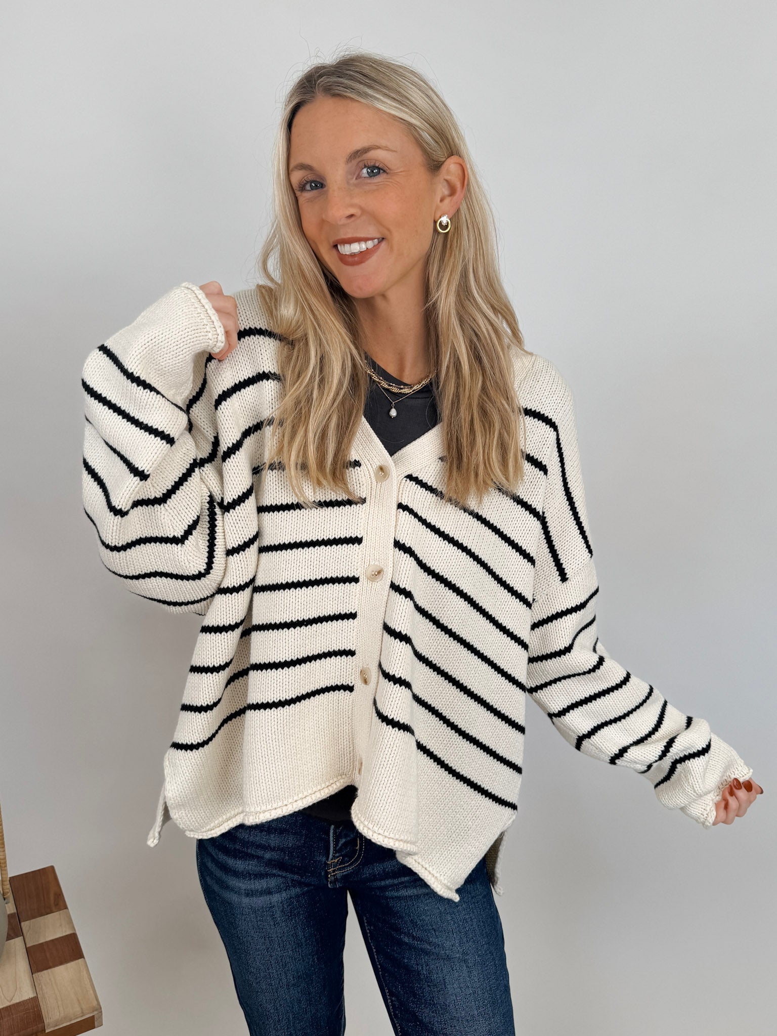 Just the Beginning Striped Cardigan - PAPER DOLL