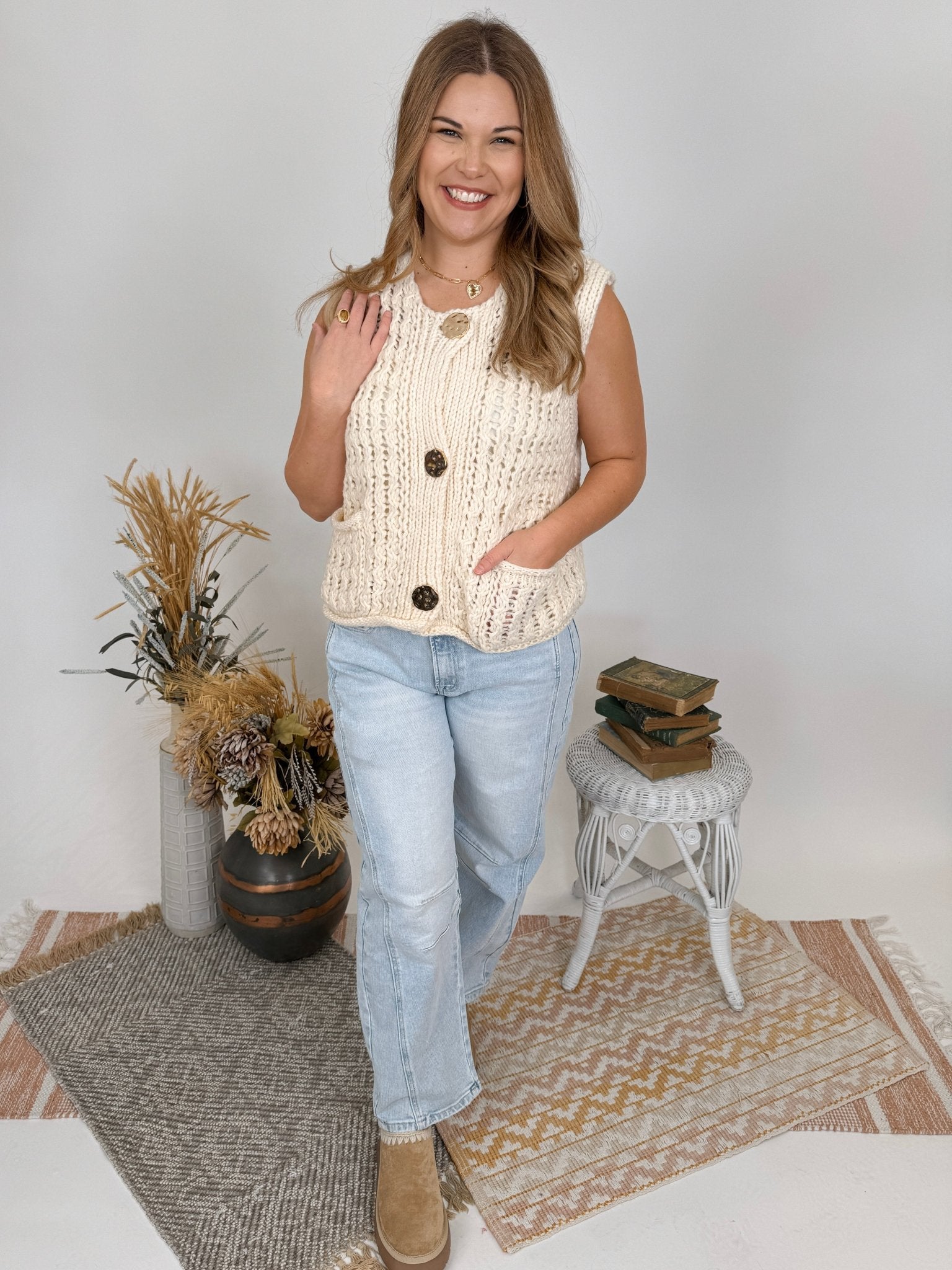 It's Time Chunky Knit Vest - PAPER DOLL