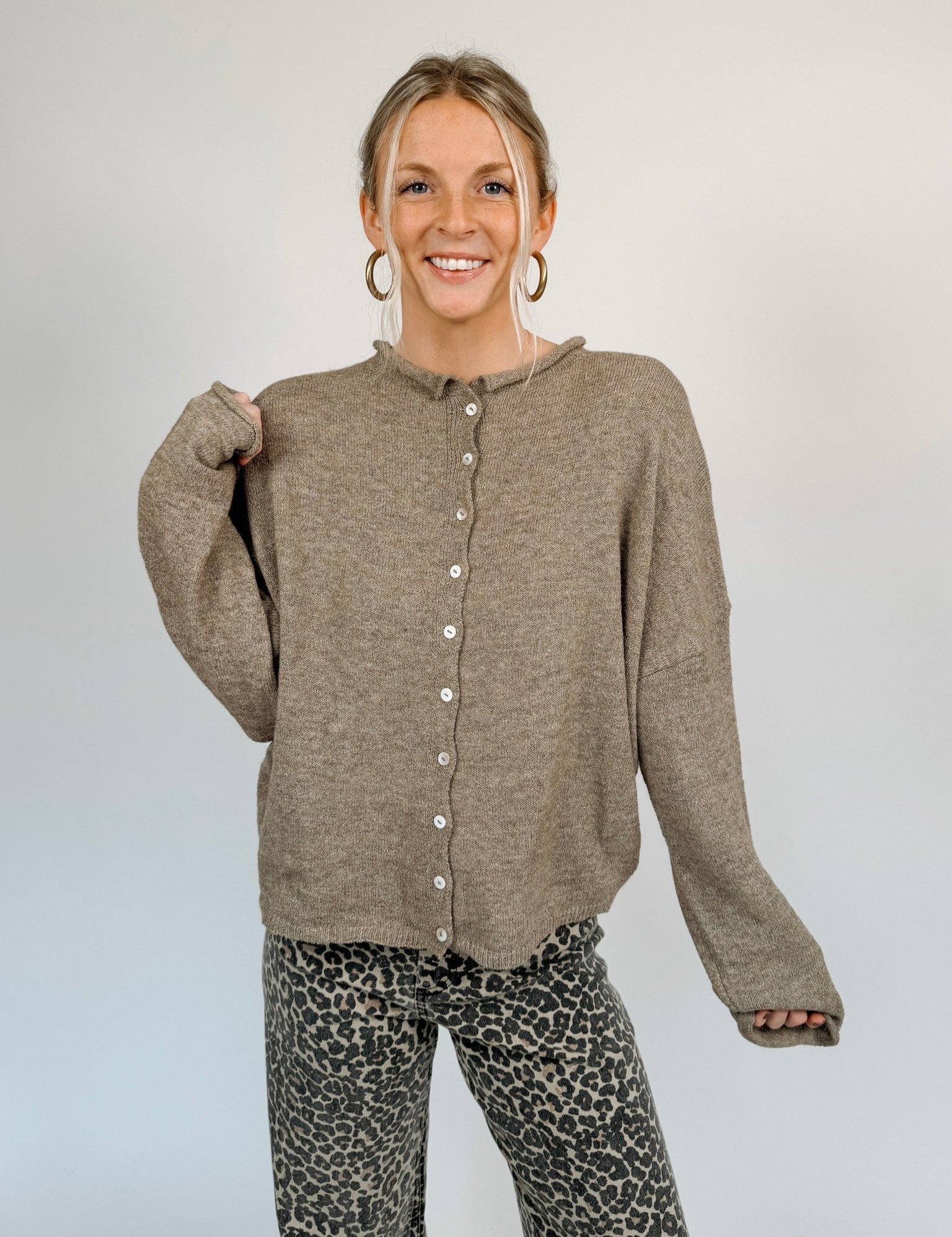 Della Super Soft Button Up Knit Sweater - PAPER DOLL