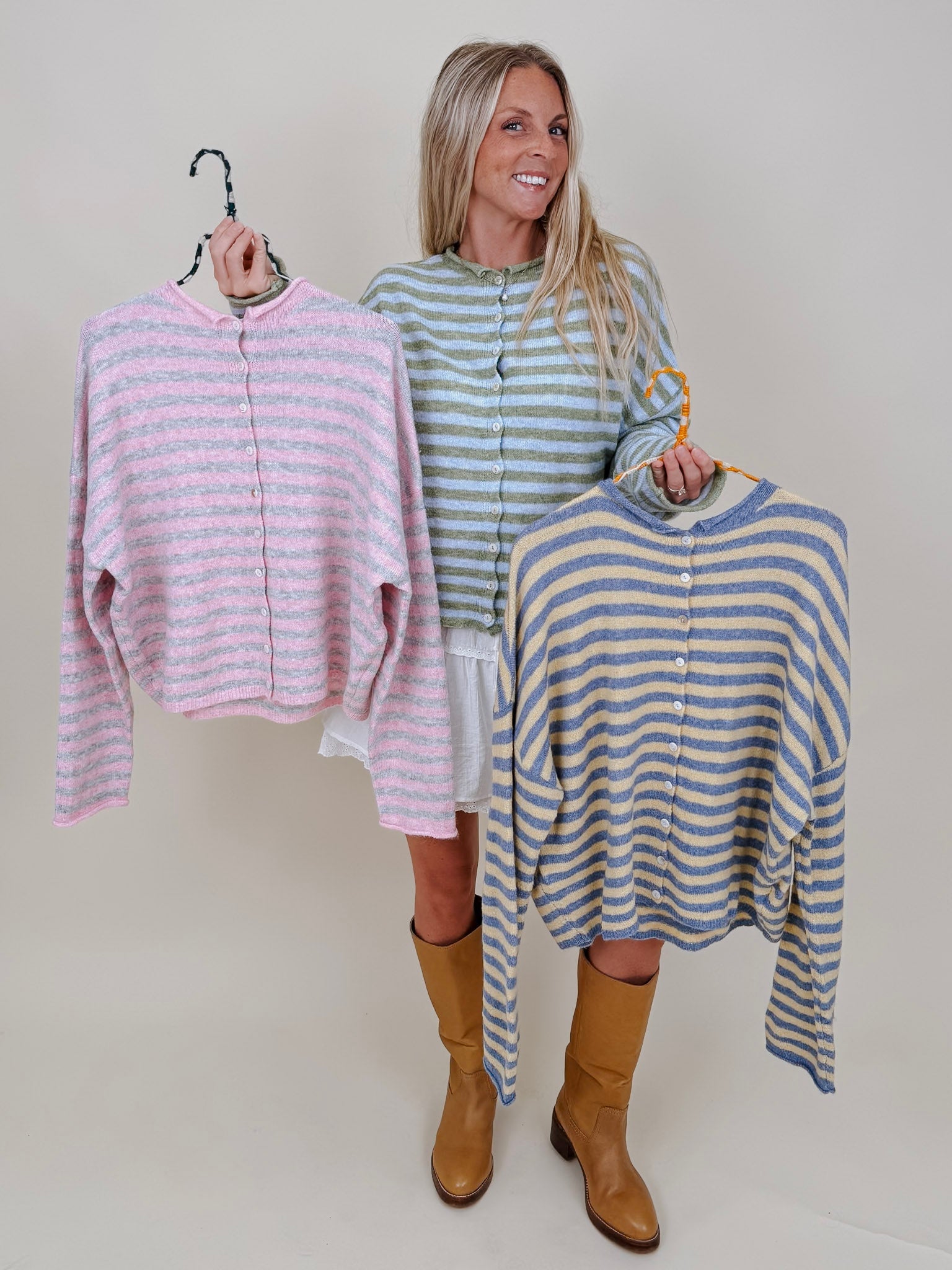 Jesslia Striped Cardigan - PAPER DOLL