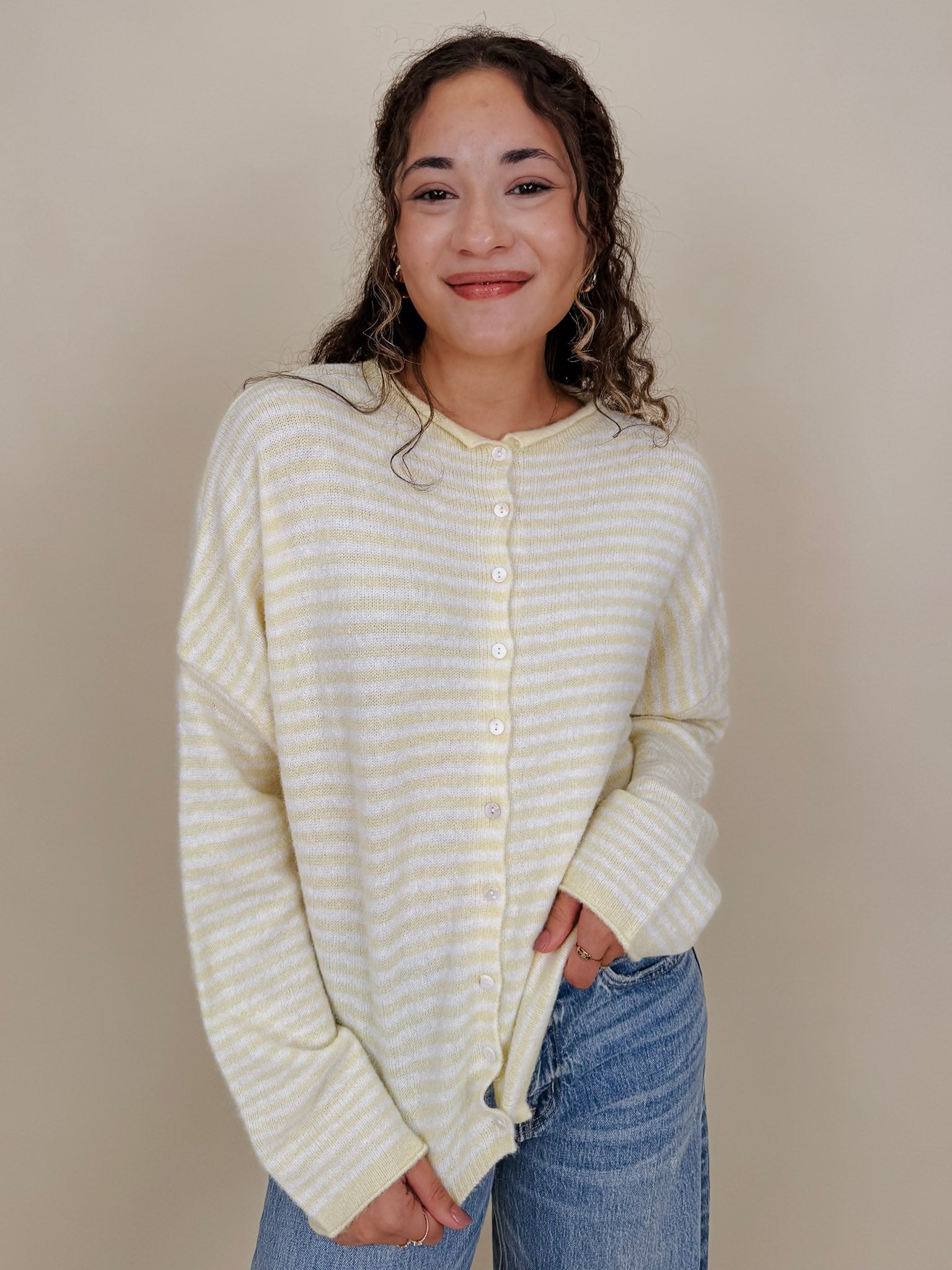 Heartstrings Tugged Striped Cardigan - PAPER DOLL