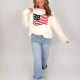 American Flag Graphic Sweater - PAPER DOLL