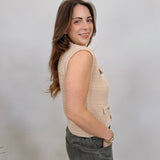 Shelby Front Button Knit Top - PAPER DOLL