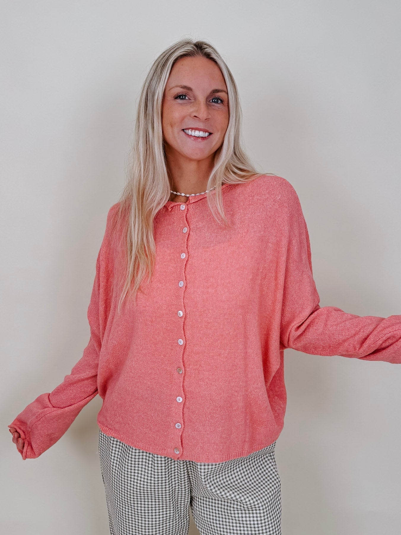 Della Super Soft Button Up Knit Sweater - PAPER DOLL