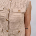 Shelby Front Button Knit Top - PAPER DOLL