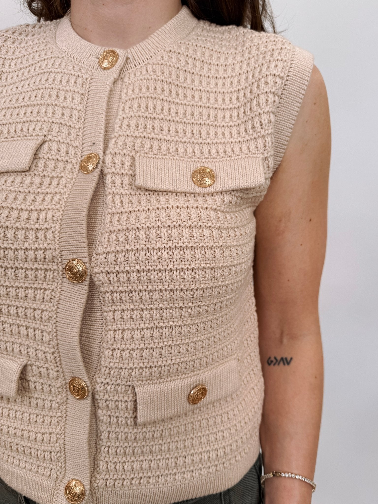 Shelby Front Button Knit Top - PAPER DOLL