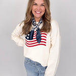 American Flag Graphic Sweater - PAPER DOLL