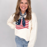 American Flag Graphic Sweater - PAPER DOLL