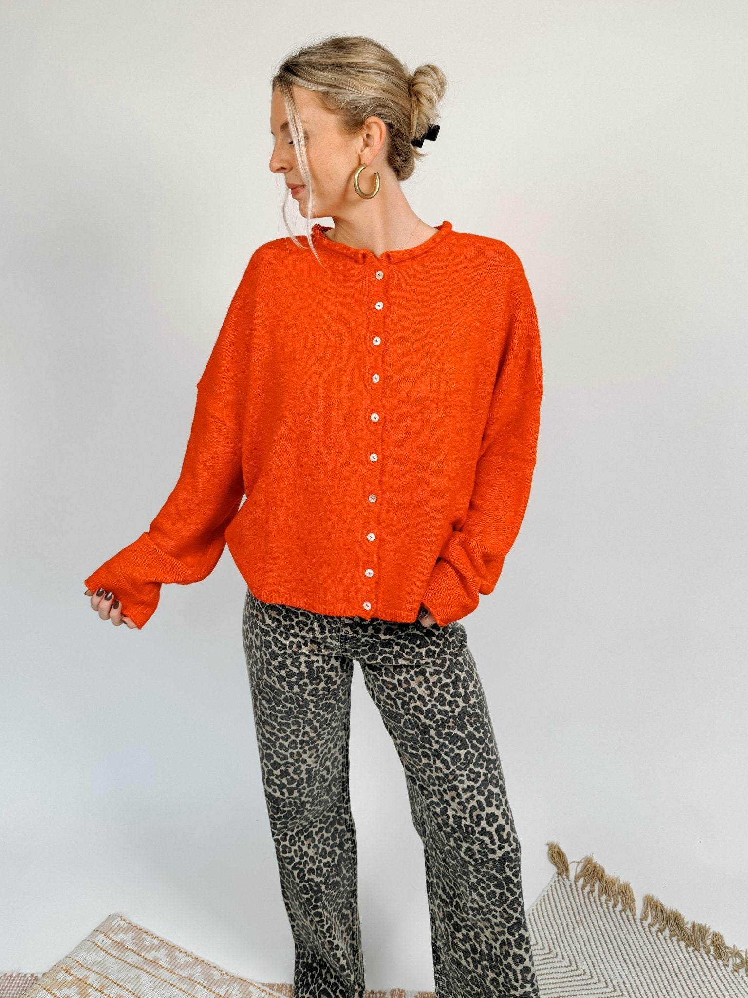 Della Super Soft Button Up Knit Sweater - PAPER DOLL
