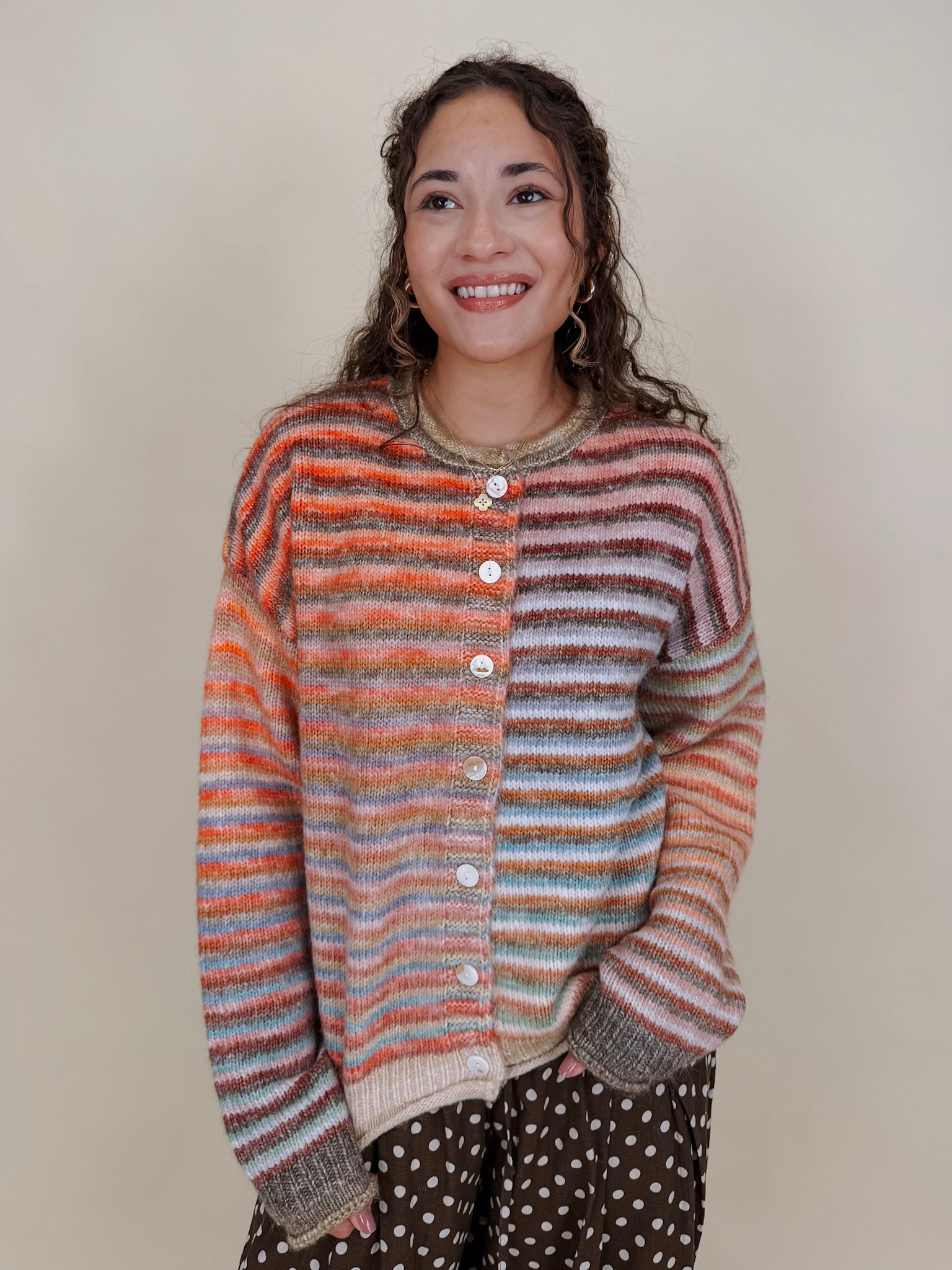 Poppy Rainbow Stripe Cardigan - PAPER DOLL
