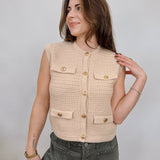 Shelby Front Button Knit Top - PAPER DOLL