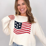 American Flag Graphic Sweater - PAPER DOLL