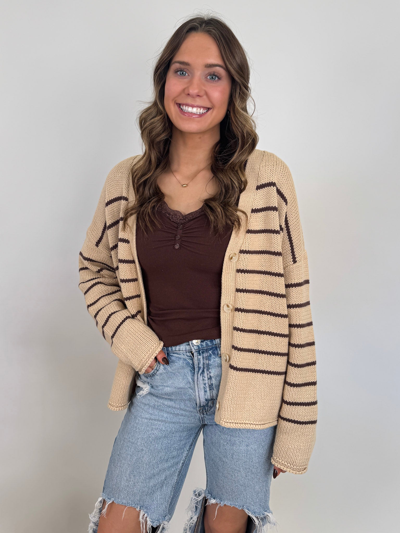 Just the Beginning Striped Cardigan - PAPER DOLL