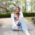 American Flag Graphic Sweater - PAPER DOLL