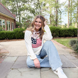 American Flag Graphic Sweater - PAPER DOLL