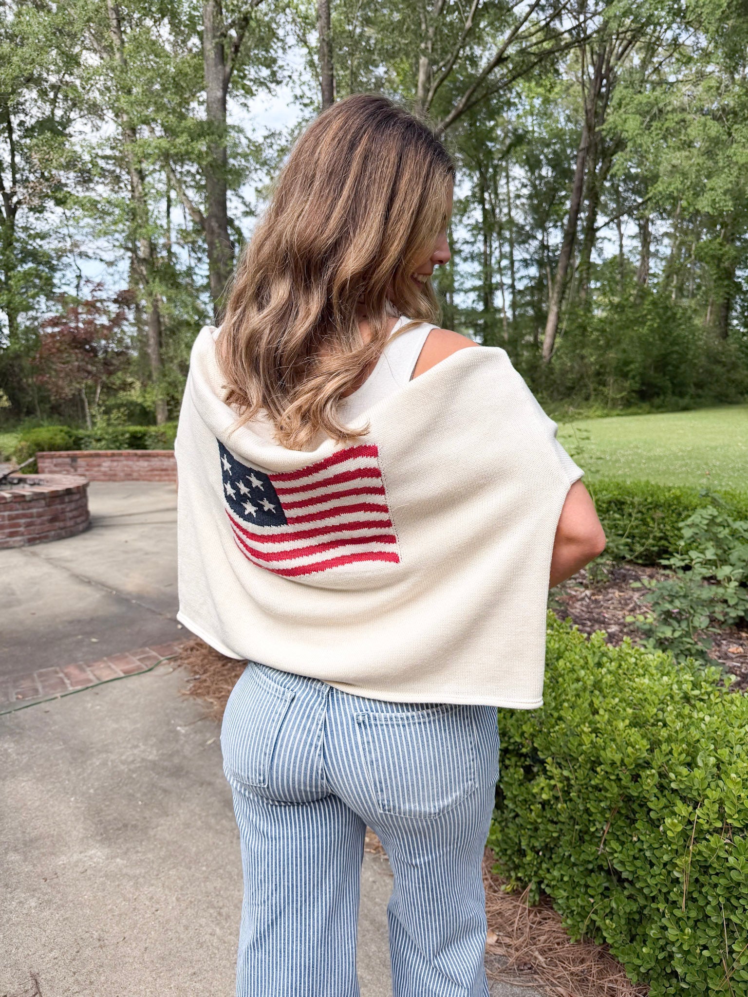 American Flag Graphic Sweater - PAPER DOLL