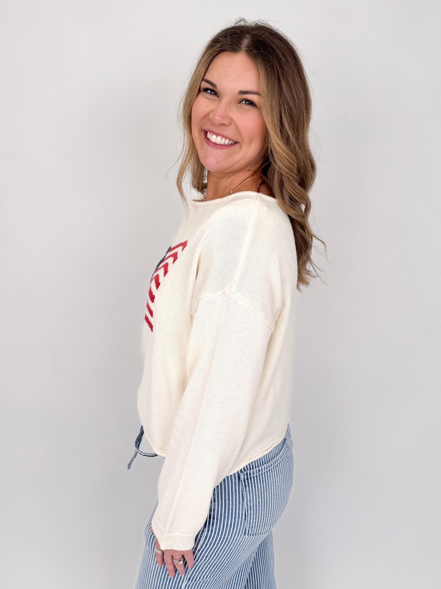 American Flag Graphic Sweater - PAPER DOLL