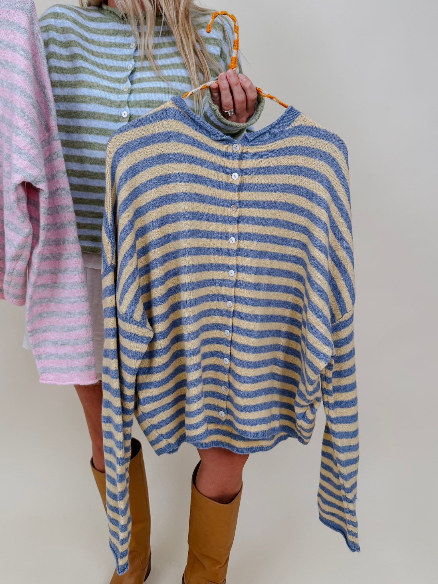 Jesslia Striped Cardigan - PAPER DOLL