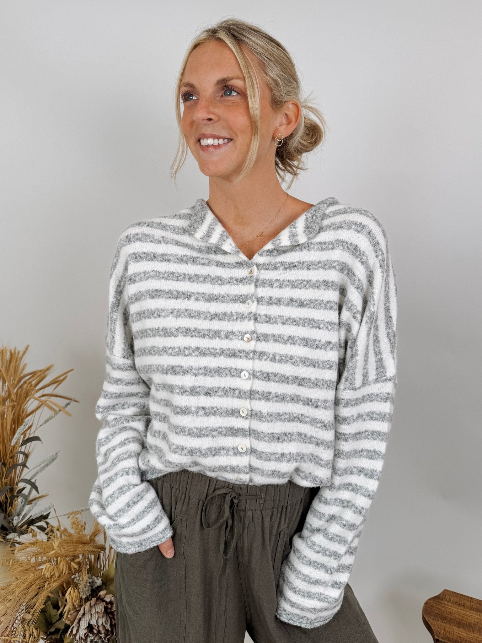 Jesslia Striped Cardigan - PAPER DOLL