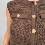 Shelby Front Button Knit Top - PAPER DOLL