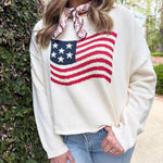 American Flag Graphic Sweater - PAPER DOLL