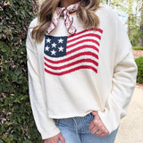 American Flag Graphic Sweater - PAPER DOLL