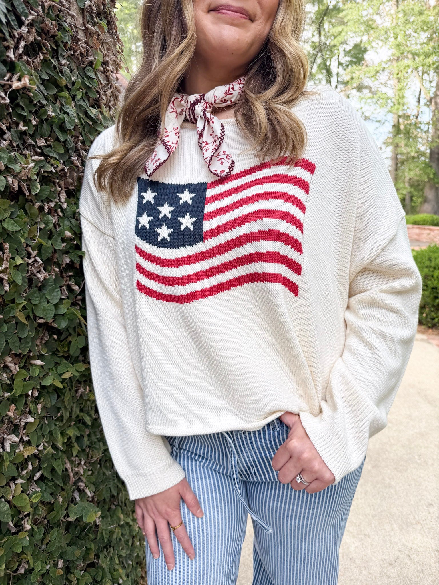 American Flag Graphic Sweater - PAPER DOLL