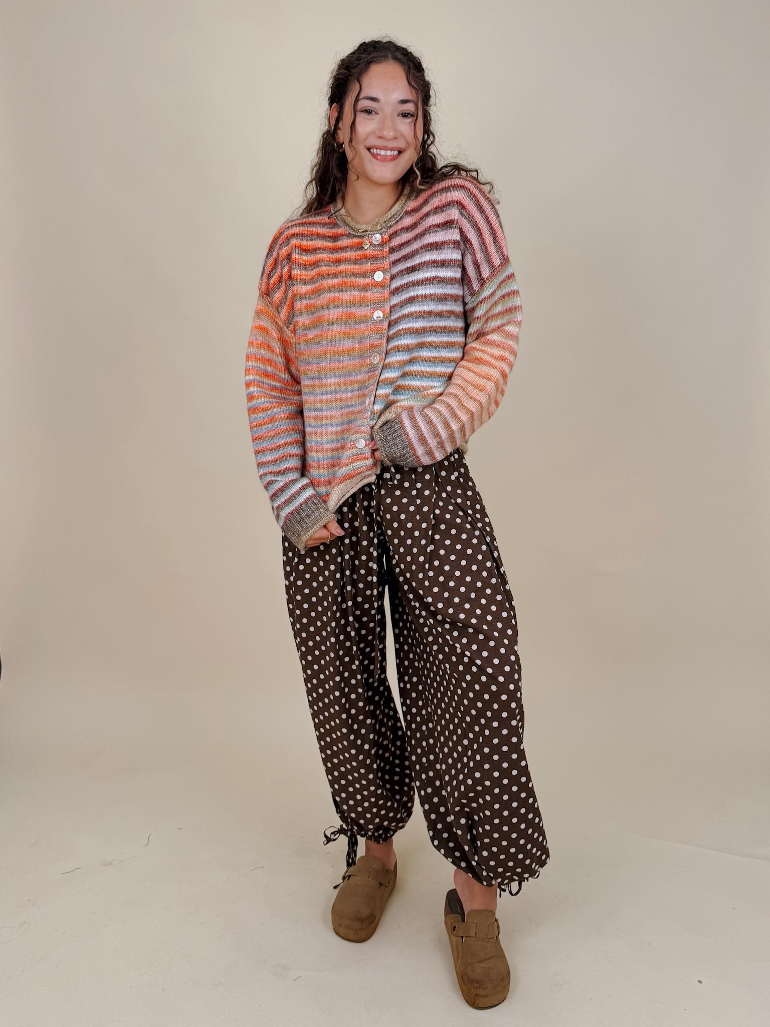 Poppy Rainbow Stripe Cardigan - PAPER DOLL