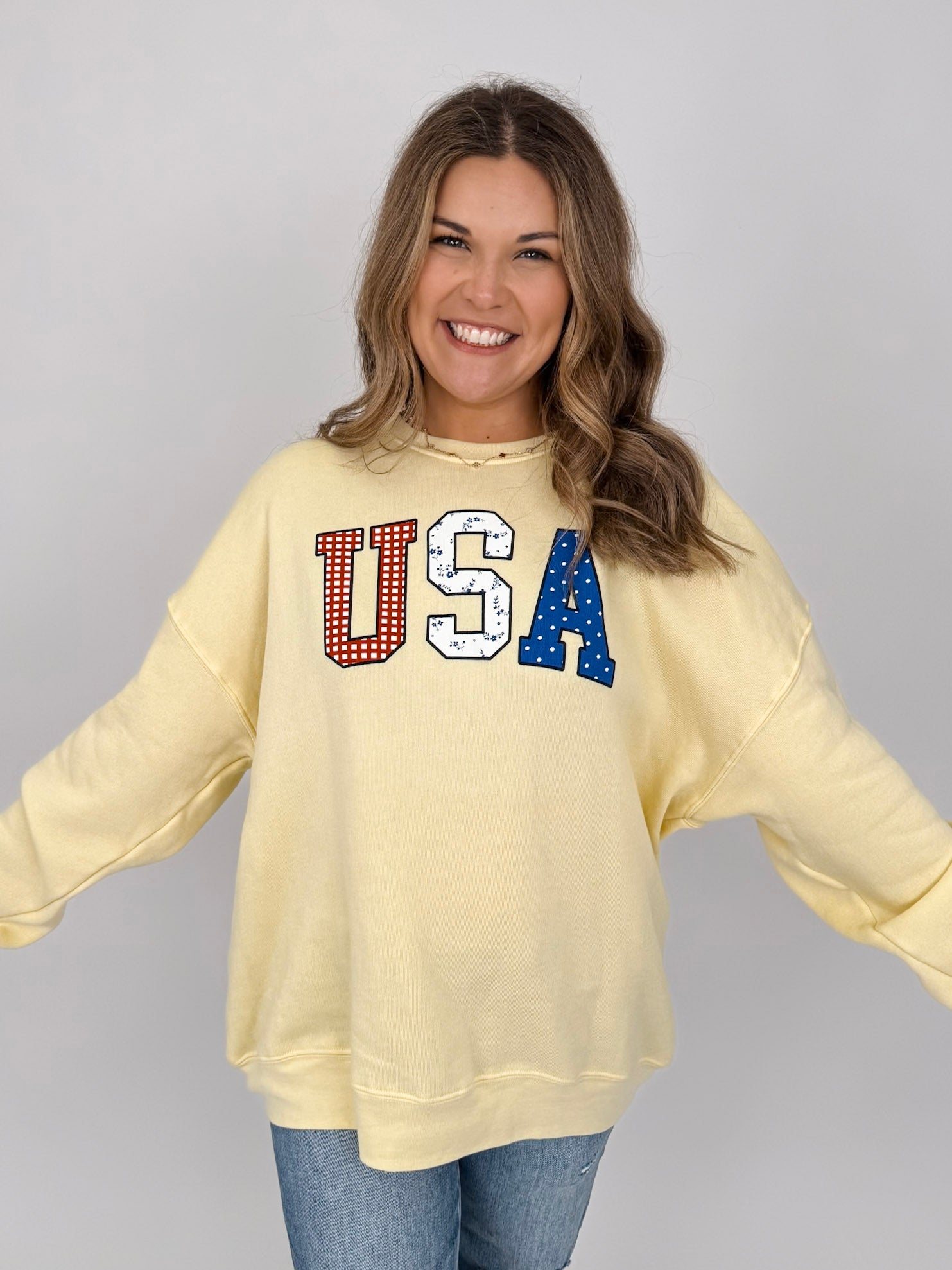 USA Pattern Graphic Sweatshirt - PAPER DOLL