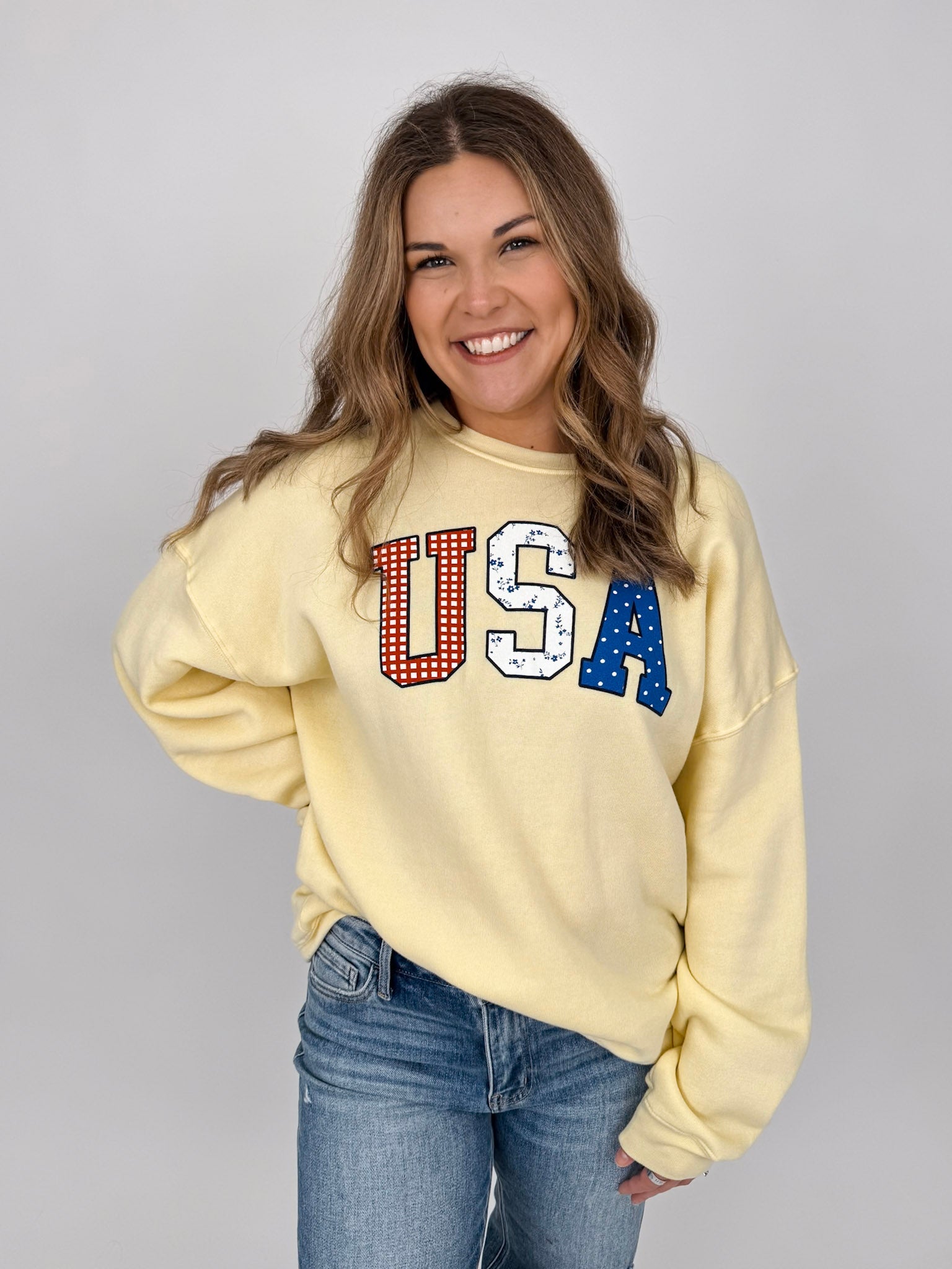 USA Pattern Graphic Sweatshirt - PAPER DOLL