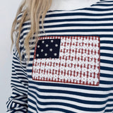 American Flag Floral Sweatshirt - PAPER DOLL